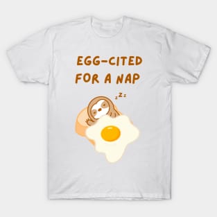 Cute Fried Egg on Toast Sloth T-Shirt